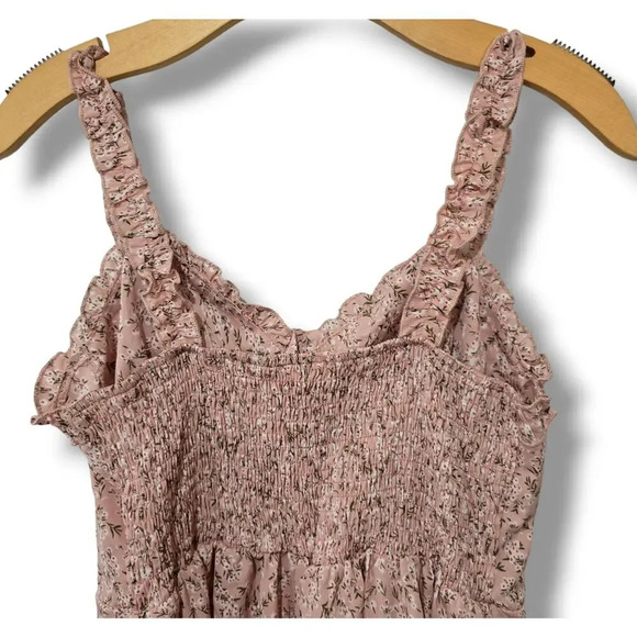 Romwe women's multicolor floral sleeveless flowy  tie front dress - large - Picture 4 of 8